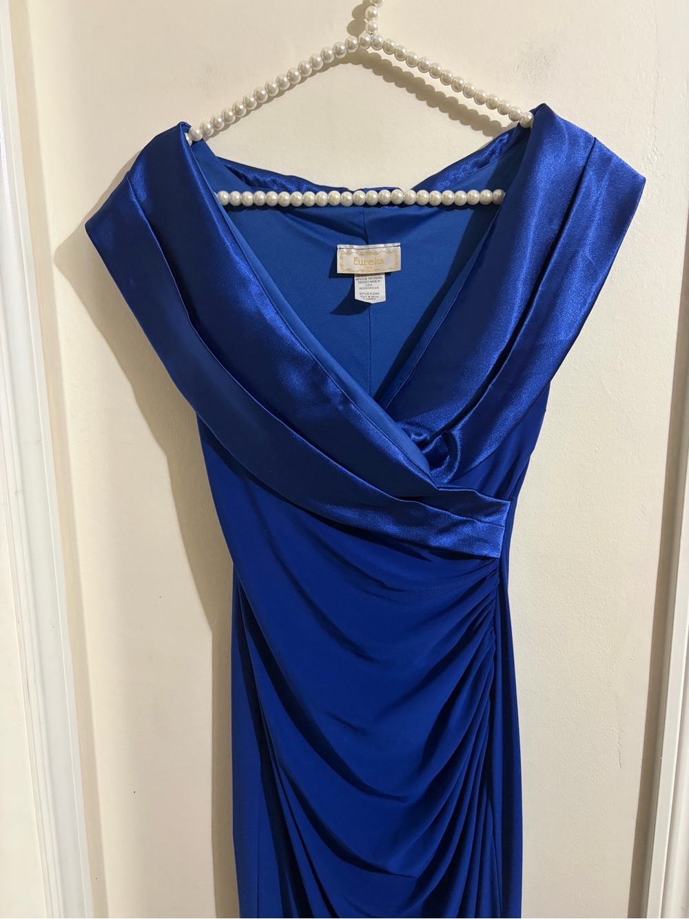 One-Shoulder Evening Gown in Royal Blue by Cachet